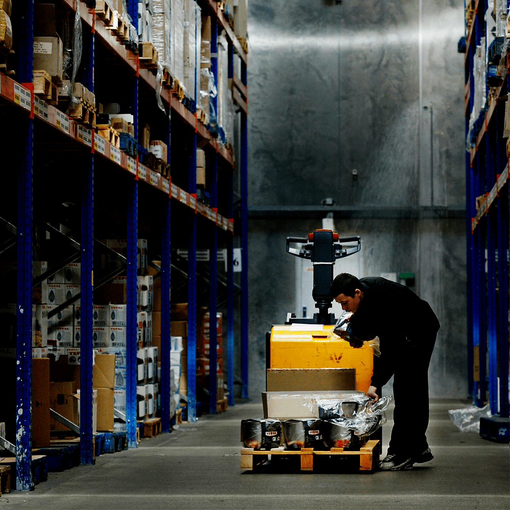 working warehouse staff