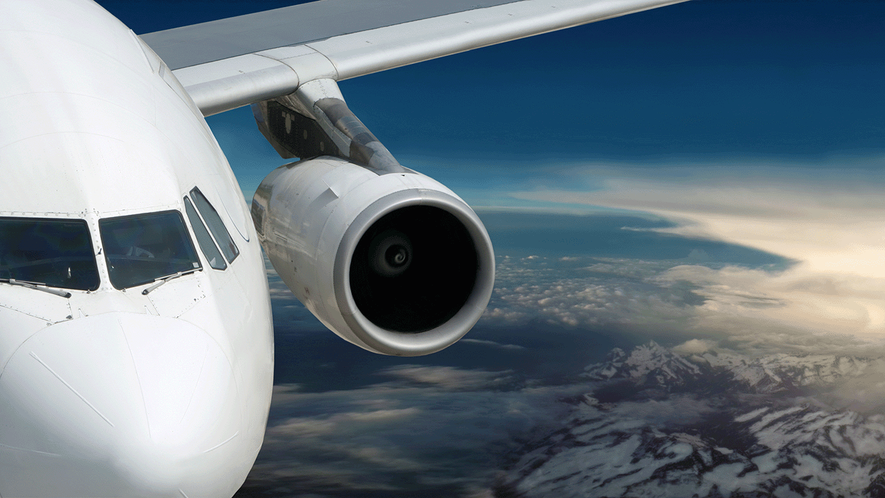 Vue aérienne d'un avion en vol