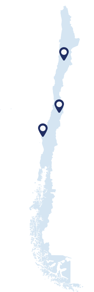 Chilean DSV locations on a map