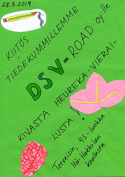 Kiitoskortti tiedekummille